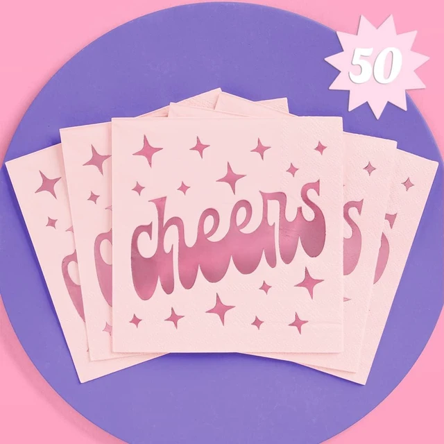 Alt view image 5 of 8 - xo, Fetti Cheers Napkins - 3-ply, 50 pcs | Bachelorette Party Decorations, Birthday Party Decor, Baby Shower Supplies, Bridal Tableware