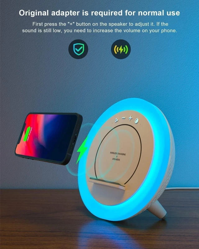 Alt view image 9 of 14 - SIDVAR Bluetooth Speaker Night Lightsr,Wireless Charging Modern Speaker,Best Teenage Birthday Gift Ideas Tween Girls Gifts10W Wireless Charging