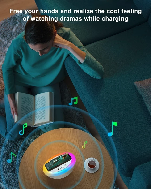 Alt view image 10 of 14 - SIDVAR Bluetooth Speaker Night Lightsr,Wireless Charging Modern Speaker,Best Teenage Birthday Gift Ideas Tween Girls Gifts10W Wireless Charging
