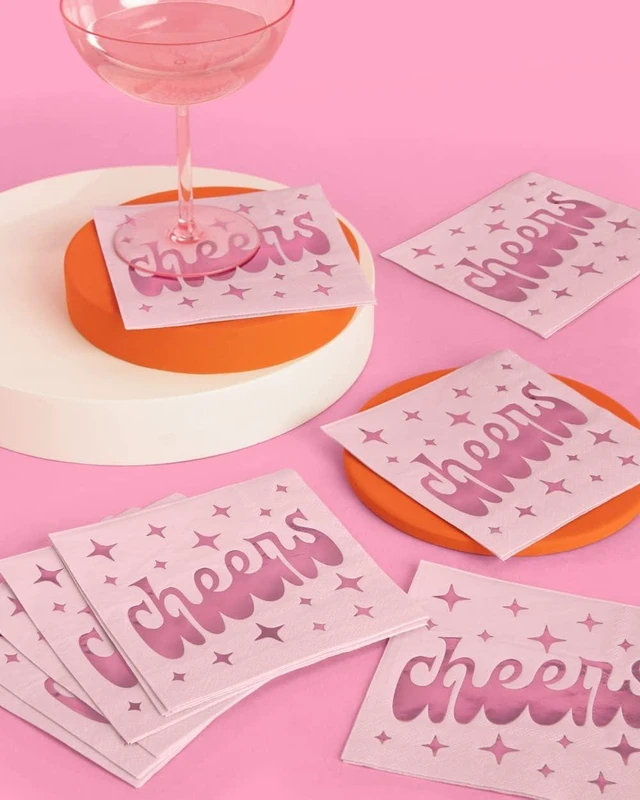 Alt view image 7 of 8 - xo, Fetti Cheers Napkins - 3-ply, 50 pcs | Bachelorette Party Decorations, Birthday Party Decor, Baby Shower Supplies, Bridal Tableware