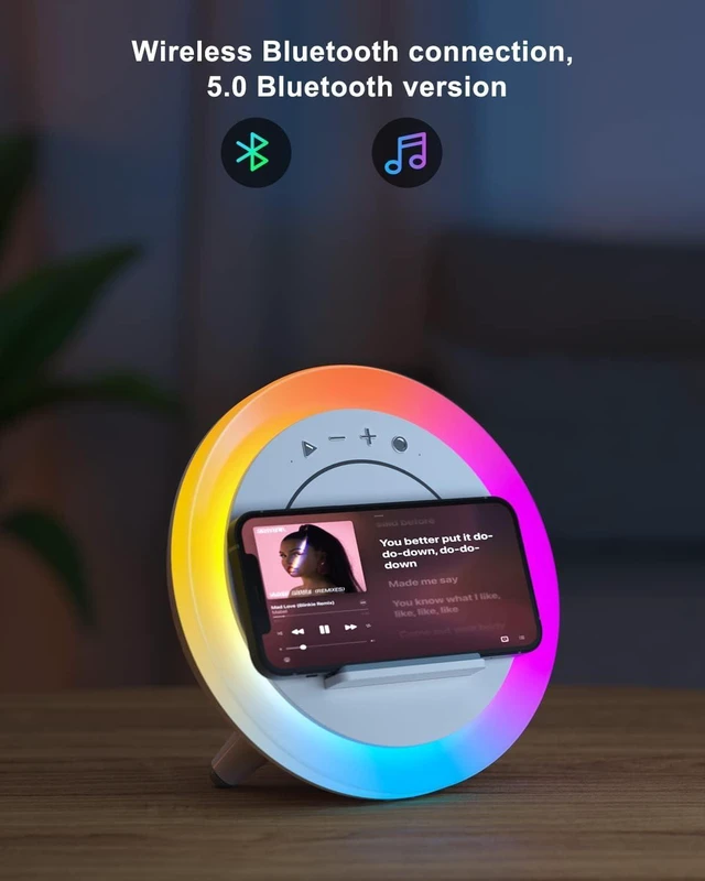 Alt view image 13 of 14 - SIDVAR Bluetooth Speaker Night Lightsr,Wireless Charging Modern Speaker,Best Teenage Birthday Gift Ideas Tween Girls Gifts10W Wireless Charging