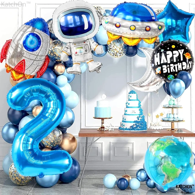 Alt view image 9 of 12 - KatchOn Big Two The Moon Balloons - Pack of 8 | Space Birthday Decorations for Boys | 2nd Birthday Party Supplies