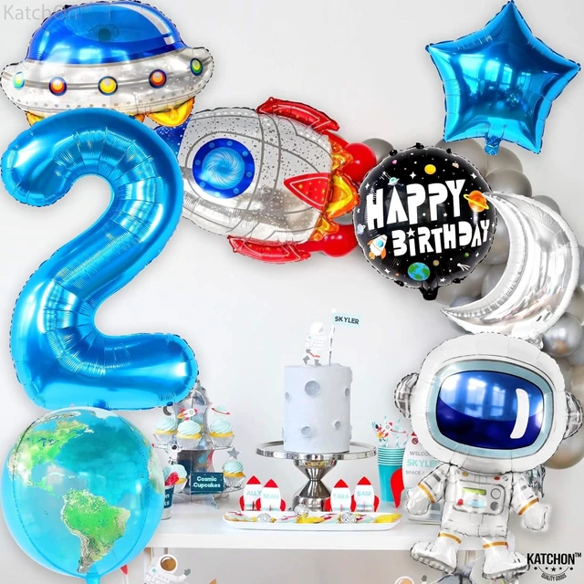 Alt view image 12 of 12 - KatchOn Big Two The Moon Balloons - Pack of 8 | Space Birthday Decorations for Boys | 2nd Birthday Party Supplies
