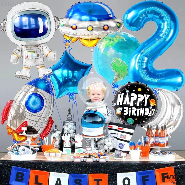 Alt view image 8 of 12 - KatchOn Big Two The Moon Balloons - Pack of 8 | Space Birthday Decorations for Boys | 2nd Birthday Party Supplies