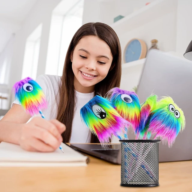 Alt view image 12 of 14 - Outus 32 Pieces Rainbow Fluffy Monster Pens Cute Fun Pen for Monster Party Favors School Office Birthday Carnival Party Favor Supply