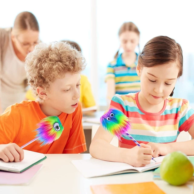 Alt view image 13 of 14 - Outus 32 Pieces Rainbow Fluffy Monster Pens Cute Fun Pen for Monster Party Favors School Office Birthday Carnival Party Favor Supply