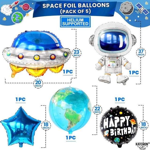 Alt view image 10 of 12 - KatchOn Big Two The Moon Balloons - Pack of 8 | Space Birthday Decorations for Boys | 2nd Birthday Party Supplies