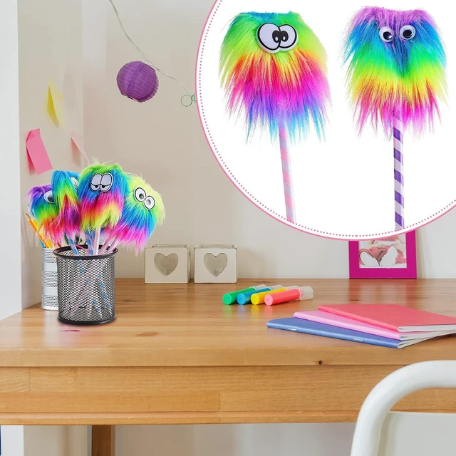 Alt view image 14 of 14 - Outus 32 Pieces Rainbow Fluffy Monster Pens Cute Fun Pen for Monster Party Favors School Office Birthday Carnival Party Favor Supply