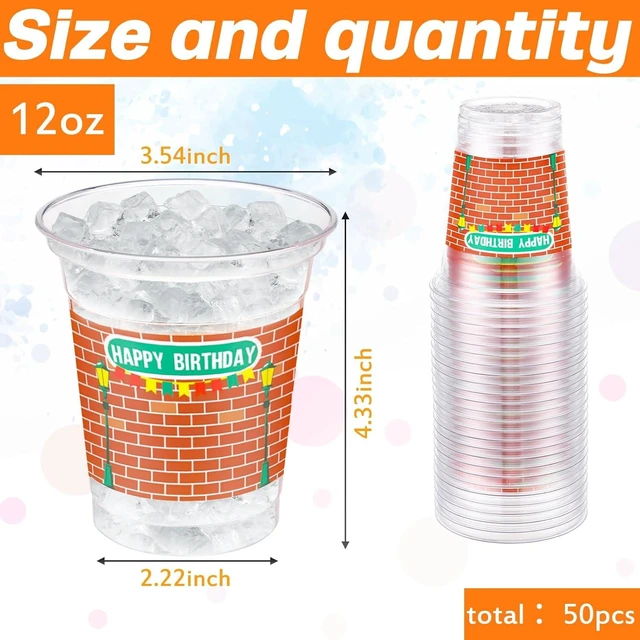 Alt view image 8 of 12 - CHENGU 50 Pcs Cartoon Happy Birthday Party Supplies for Street Red Brick Disposable Cup for Street Theme Birthday Party Baby Shower Favors