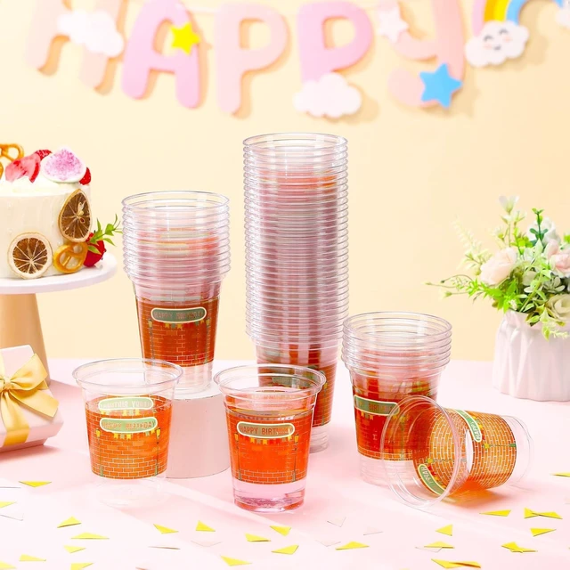 Alt view image 11 of 12 - CHENGU 50 Pcs Cartoon Happy Birthday Party Supplies for Street Red Brick Disposable Cup for Street Theme Birthday Party Baby Shower Favors