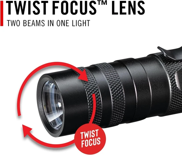 Alt view image 9 of 14 - Coast PX1 565 Lumen Pure Beam Focusing LED Flashlight with Twist Focus and Adjustable Pocket Clip