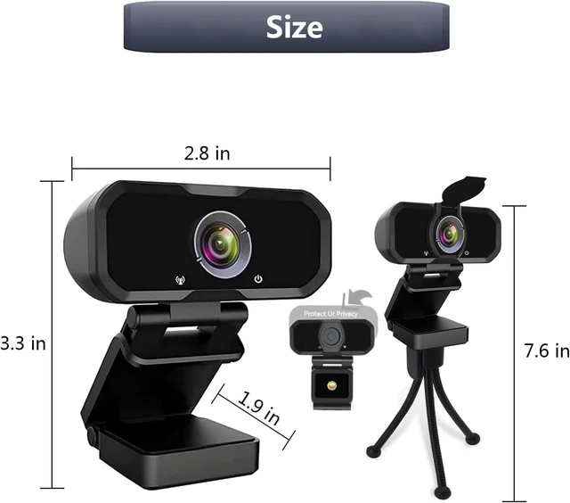 Alt view image 14 of 14 - Webcam 1080p HD Computer Camera Microphone Laptop USB PC Webcam | with Tripod Stand, 110 Degree Live Streaming Widescreen Recording Pro Video Web Camera for Calling, Conferencing , Switch 2
