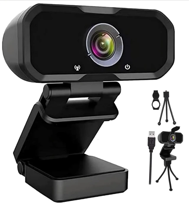 Alt view image 8 of 14 - Webcam 1080p HD Computer Camera Microphone Laptop USB PC Webcam | with Tripod Stand, 110 Degree Live Streaming Widescreen Recording Pro Video Web Camera for Calling, Conferencing , Switch 2