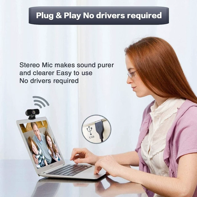 Alt view image 12 of 14 - Webcam 1080p HD Computer Camera Microphone Laptop USB PC Webcam | with Tripod Stand, 110 Degree Live Streaming Widescreen Recording Pro Video Web Camera for Calling, Conferencing , Switch 2