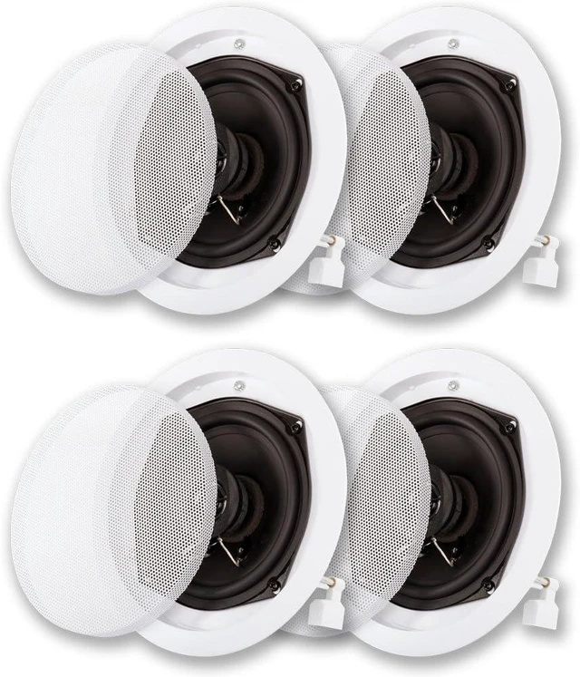 Alt view image 5 of 8 - Acoustic Audio R191 in Ceiling/in Wall Speaker 2 Pair Pack 2 Way Home Theater 800 Watt R191-2PR