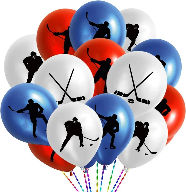 Alt view image 6 of 10 - 60PCS Hockey Party Decorations Latex Balloons - Hockey/Sport Game Birthday Party Supplies Favors