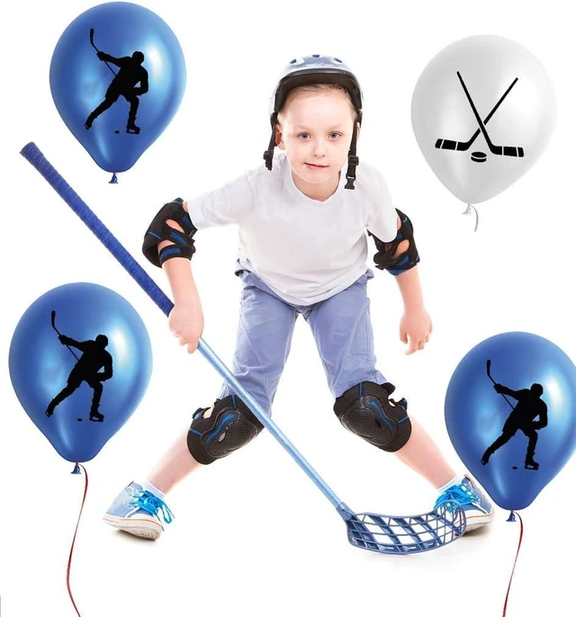 Alt view image 9 of 10 - 60PCS Hockey Party Decorations Latex Balloons - Hockey/Sport Game Birthday Party Supplies Favors