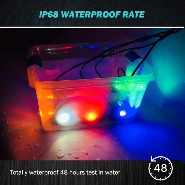Alt view image 9 of 10 - 4 Pods LED Rock Light Kit Blue LED Neon Lights for Jeep Car UTV ATV SUV Off Road Boat Under Glow Lamp Truck Bed Lighting Waterproof