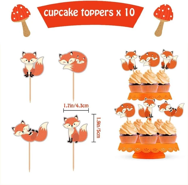Alt view image 8 of 12 - Fox Theme Birthday Party Supplies Decorations, 38PCS Fox Party Supplies Kit includes Fox Happy Birthday Banner, Fox Balloons and Various Party Tableware Supplies with Cartoon Fox