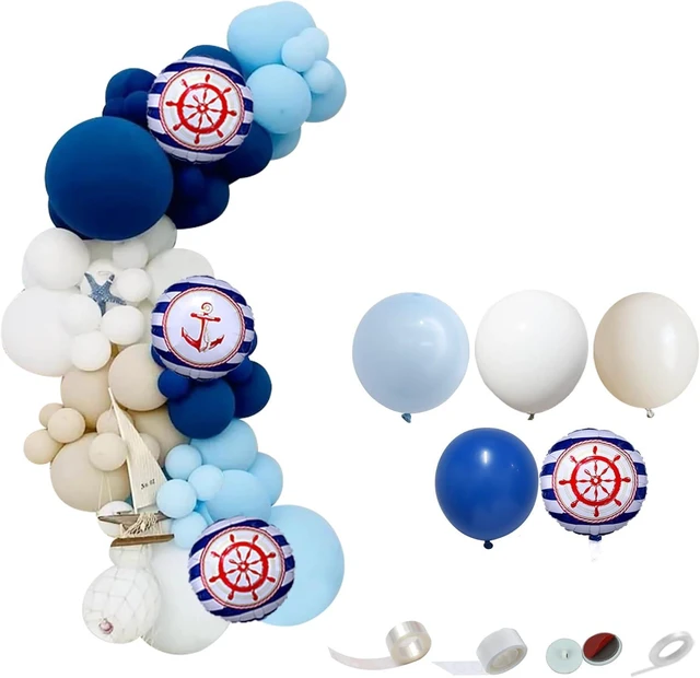 Alt view image 6 of 10 - Balloon Garland Kit,101PCS 5 10 12 15 18 Inch Dark Blue Nautical Anchor Party Balloons for Birthday Baby Shower Navigation Theme Sailor Party Birthday Outdoor Party Decoration Supplies