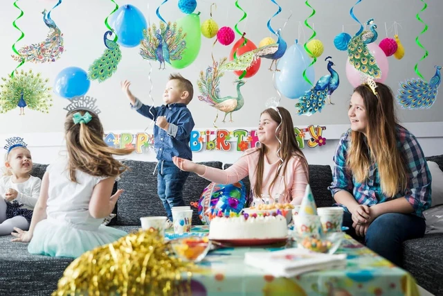 Alt view image 14 of 14 - 24 Pcs Peacock Hanging Decorations Hanging Swirls Ceiling Swirls Birthday Party Supplies for Peacock Party Decorations Zoo Bird Decorations