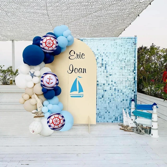 Alt view image 8 of 10 - Balloon Garland Kit,101PCS 5 10 12 15 18 Inch Dark Blue Nautical Anchor Party Balloons for Birthday Baby Shower Navigation Theme Sailor Party Birthday Outdoor Party Decoration Supplies