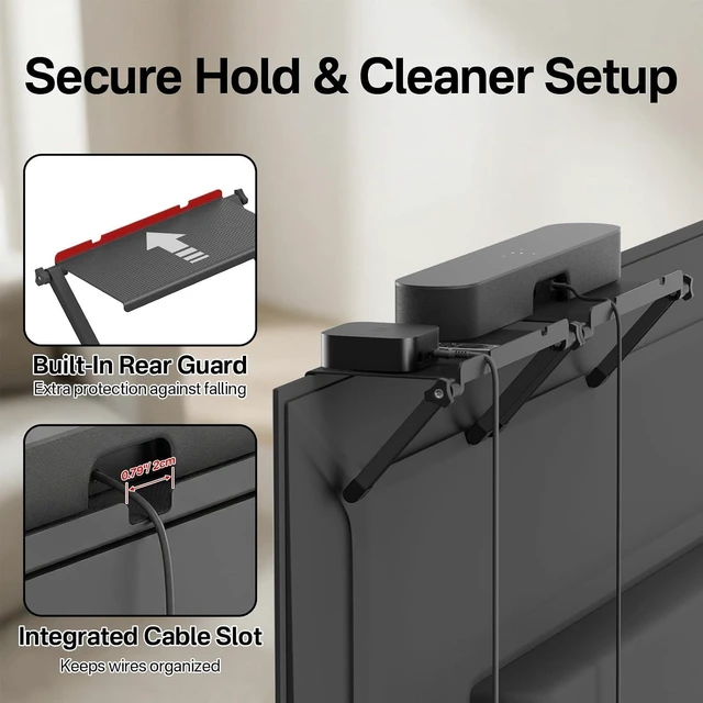 Alt view image 12 of 14 - No Drill Sound Bar Mount Top of TV Universal TV Top Shelf for Small Soundbars Up to 15 Lbs, Floating Sound Bar Shelf Above TV, Fits for Samsung, Sony, LG, Vizio & More Soundbar TV Mount Bracket
