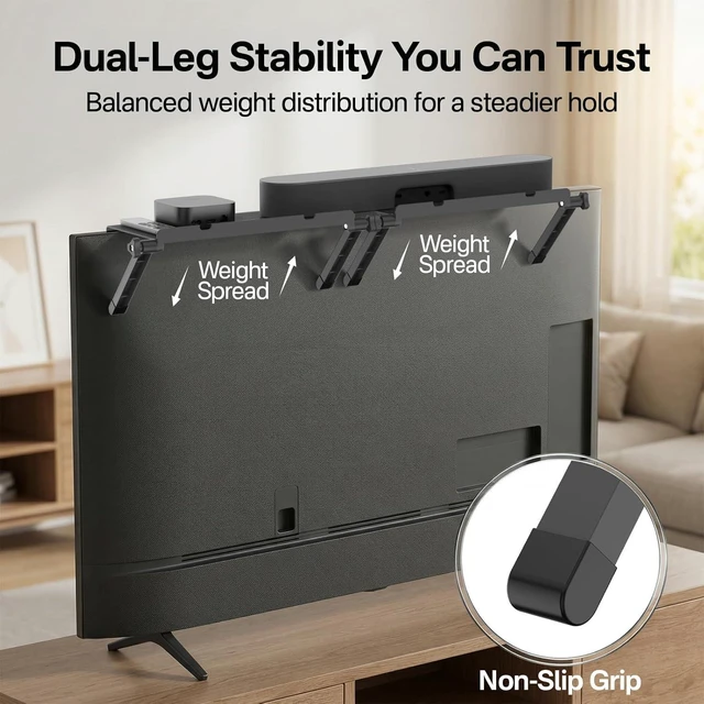 Alt view image 11 of 14 - No Drill Sound Bar Mount Top of TV Universal TV Top Shelf for Small Soundbars Up to 15 Lbs, Floating Sound Bar Shelf Above TV, Fits for Samsung, Sony, LG, Vizio & More Soundbar TV Mount Bracket