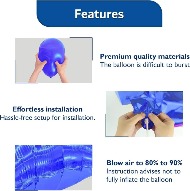 Alt view image 13 of 14 - Blue Black Birthday Party Decorations Kit for Men 49 Pieces, Happy Birthday Banner, Fringe Curtains, Foil Star & Balloons Party Décor for Men Boys Women Girls Birthday Party Supplies