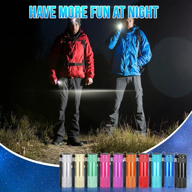 Alt view image 14 of 14 - VIHOSE 12 Pcs Mini Flashlights Bulk, Bright Aluminum Handheld Flash Lights with Lanyard, Small LED Flashlights for Night Reading Emergency Hurricane Camping Hiking Party Favors(Bright Colors)