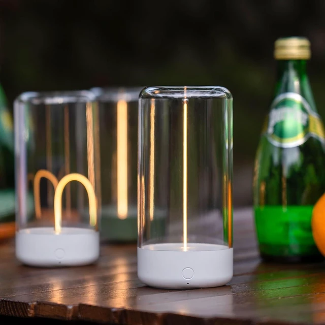 Alt view image 12 of 12 - AUGE LIGHT Mini Minimalist Cordless Table Lamp, Rechargeable Ambient Light, White