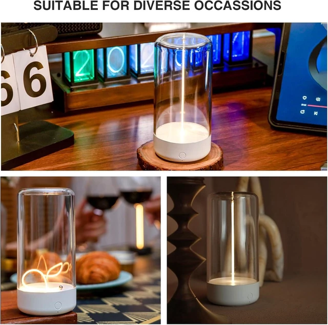 Alt view image 11 of 12 - AUGE LIGHT Mini Minimalist Cordless Table Lamp, Rechargeable Ambient Light, White