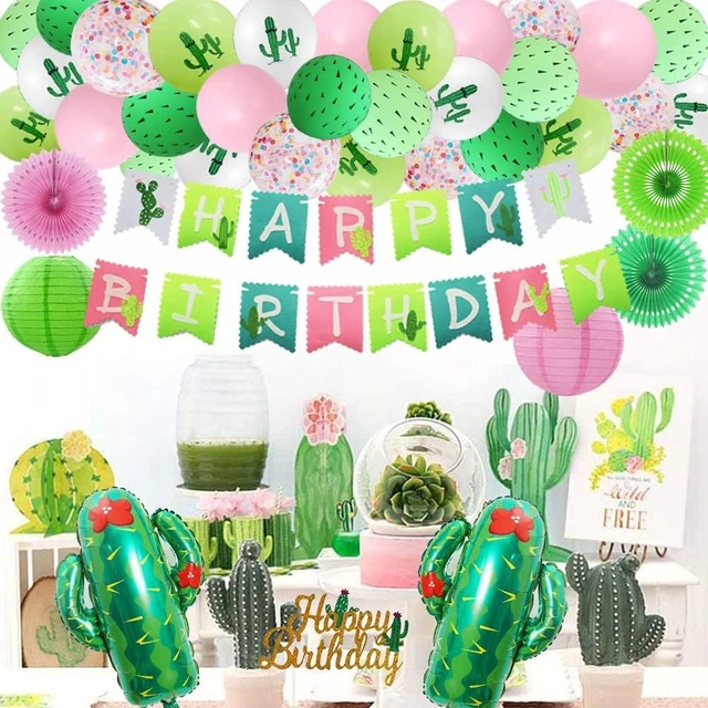 Alt view image 10 of 14 - Cactus Party Decorations Fiesta Cactus Birthday Party Supplies Cactus Happy Birthday Party Banners Paper Lanterns Balloons Cake Toppers for Tropical Mexican Fiesta Party Decorations