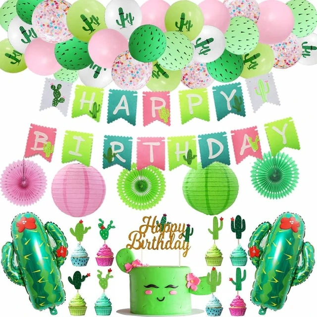 Alt view image 8 of 14 - Cactus Party Decorations Fiesta Cactus Birthday Party Supplies Cactus Happy Birthday Party Banners Paper Lanterns Balloons Cake Toppers for Tropical Mexican Fiesta Party Decorations