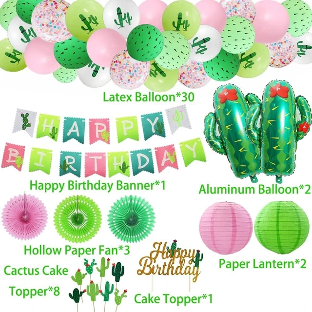 Alt view image 14 of 14 - Cactus Party Decorations Fiesta Cactus Birthday Party Supplies Cactus Happy Birthday Party Banners Paper Lanterns Balloons Cake Toppers for Tropical Mexican Fiesta Party Decorations