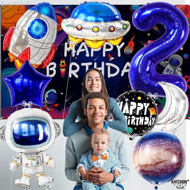 Alt view image 13 of 14 - Huge Two The Moon Balloons - 40 Inch | Galaxy Birthday Party Decorations | Space Themed Party Supplies