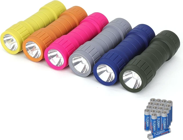 Alt view image 8 of 14 - 6-Pack Small Flashlights Set, Super Bright 100 Lumen LED Flashlight Pack with 18-Piece AAA Batteries Included, Mini Flashlight, Outdoor Flashlight for Camping, Hiking, Emergency