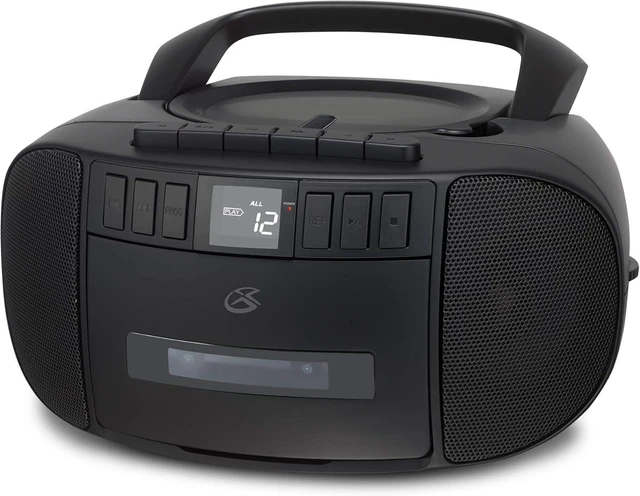 Alt view image 8 of 14 - GPX BCA209B Portable Am/FM Boombox with CD and Cassette Player, Black