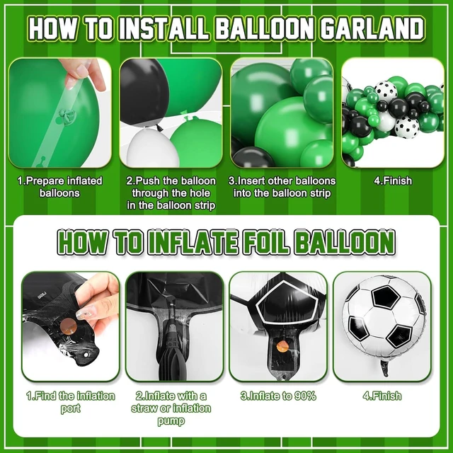 Alt view image 10 of 14 - 10th Birthday Soccer Balloon Arch,10th Soccer Garland Kit with Green Number 10 Balloon Football Balloons for Boys Kids 10 Birthday Party Decorations