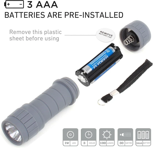 Alt view image 13 of 14 - 6-Pack Small Flashlights Set, Super Bright 100 Lumen LED Flashlight Pack with 18-Piece AAA Batteries Included, Mini Flashlight, Outdoor Flashlight for Camping, Hiking, Emergency