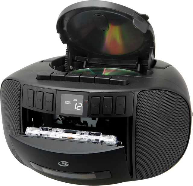 Alt view image 9 of 14 - GPX BCA209B Portable Am/FM Boombox with CD and Cassette Player, Black