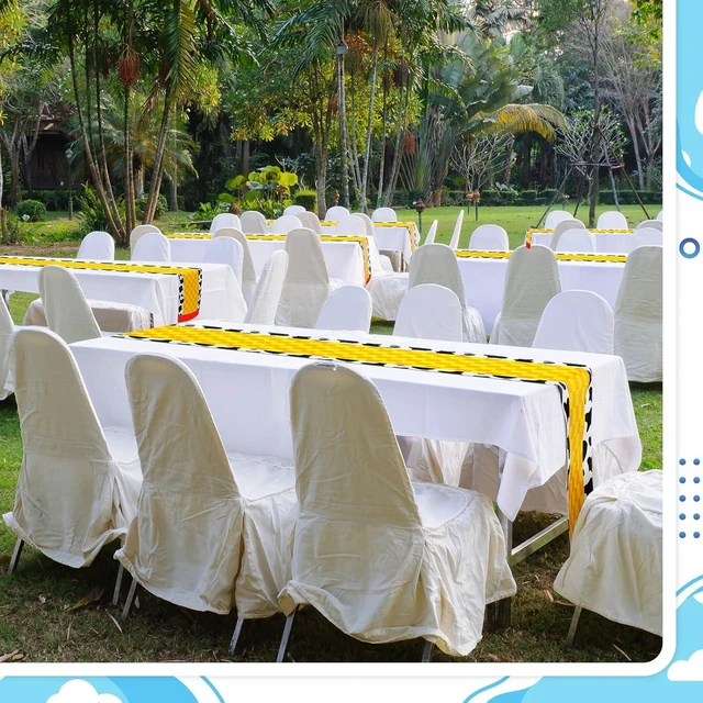 Alt view image 12 of 14 - 2 Pcs Cartoon Table Runner Cartoon Birthday Party Supplies 1.08 x 6 ft Linen Table Cover Supplies for Birthday Party Decorations (Classic)