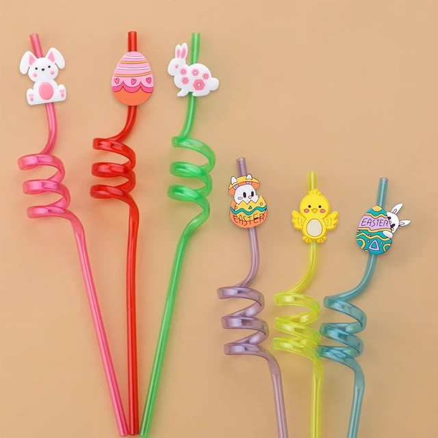 Alt view image 10 of 14 - 24pcs Easter Party Straw Easter Chicks Easter Eggs Easter Bunny Party Supplies Drinking for Easter Party Favors Goodie Bag Stuffers (Easter)