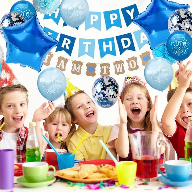 Alt view image 13 of 14 - 2nd Birthday Decorations Blue Princes 2nd Birthday Party Decorations, Blue 2 Year Old Birthday Party Supplies