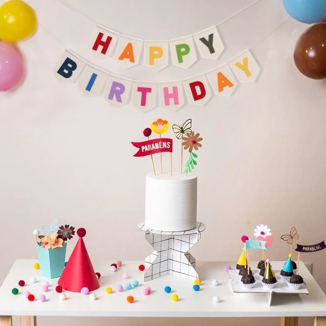 Alt view image 13 of 14 - Colorful Happy Birthday Banner - Rainbow Birthday Party Decorations,Bohemian Felt Happy Banner,Colorful Felt Garland Photo Backdrop,Boho Rainbow Party Wall Hanging Decorations
