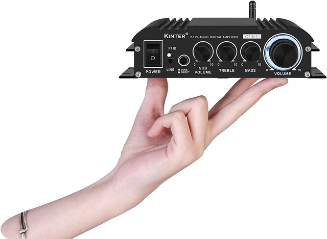 Alt view image 11 of 14 - Kinter K3118-2.1 Bluetooth 5.0 Stereo Digital Receiver Amplifier 2.1 Channel Mini Hi-Fi Class D Amp 30 Watt x 2 Channels + 80 Watt Subwoofer for Home TV DIY Auto Outdoor Passive Speakers Subwoofer