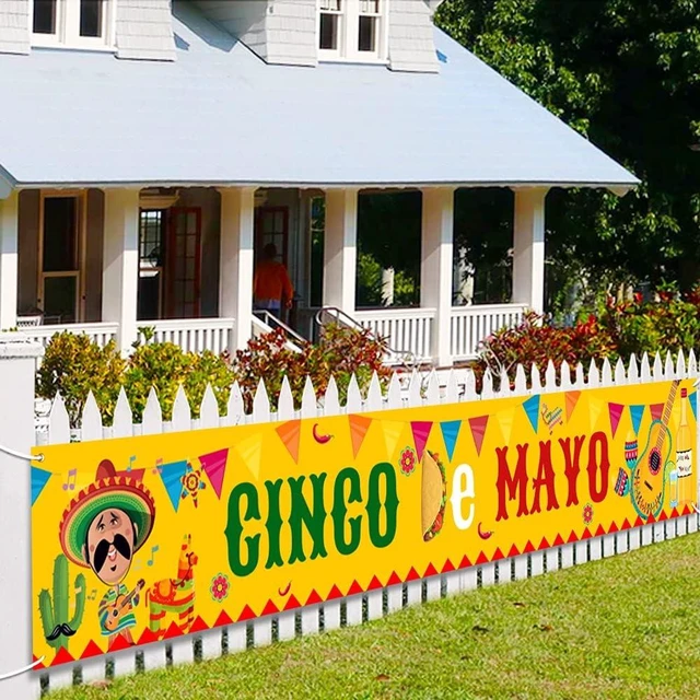 Alt view image 7 of 12 - Large Cinco De Mayo Banner, Mexican Fiesta Party Supplies Decoration, Cinco De Mayo Party Supplies, Baby Shower Party Banner (Copper)