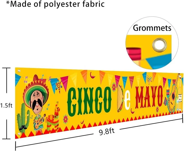 Alt view image 8 of 12 - Large Cinco De Mayo Banner, Mexican Fiesta Party Supplies Decoration, Cinco De Mayo Party Supplies, Baby Shower Party Banner (Copper)