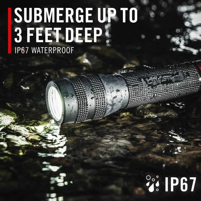 Alt view image 12 of 14 - Coast GX10 550 Lumen Compact & Waterproof Dual Power LED Flashlight with Grip-Textured Handle, 4 Light Modes, Twist Focus & Pure Beam® Technology