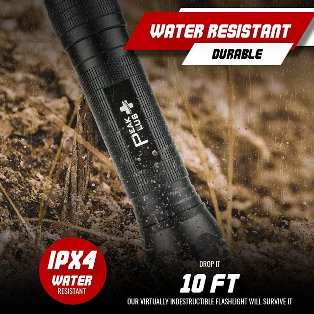 Alt view image 10 of 14 - PeakPlus High Powered LED Flashlight LFX2000, Brightest High Lumen Light with 5 Modes, Zoomable and Water Resistant, Best Flashlights for Camping, Dog Walking and Emergency